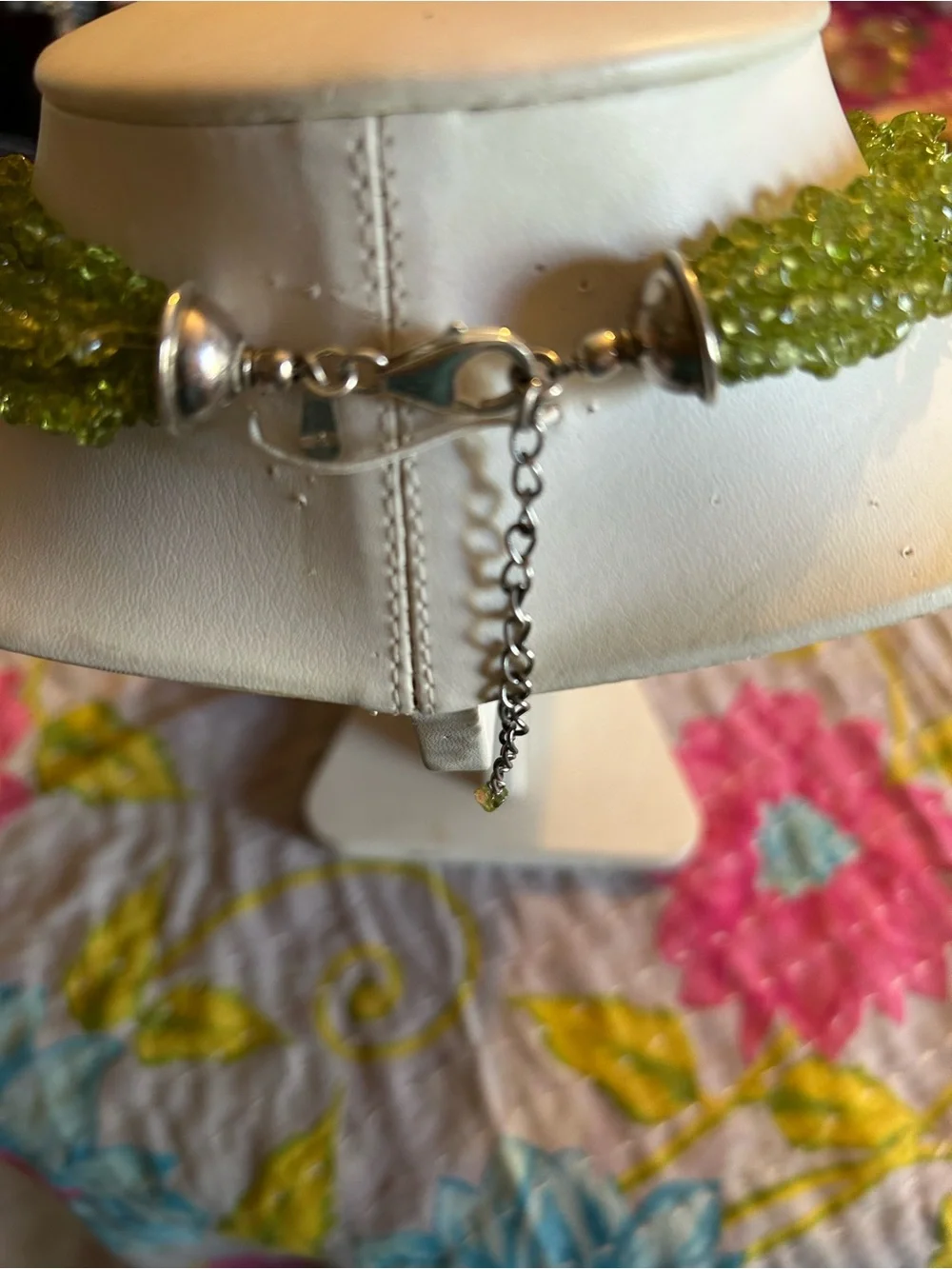 Vintage Lime Green Multi-Strand Peridot Chip Necklace